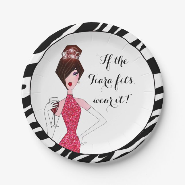 "If the Tiara Fits...Wear It!" Paper Plates (Front)