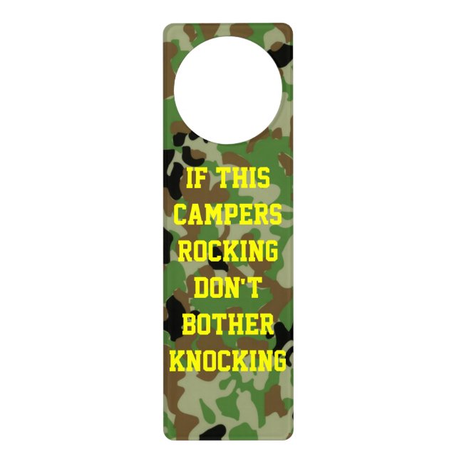 IF THIS CAMPERS ROCKING DON'T BOTHER KNOCKING DOOR HANGER (Front)