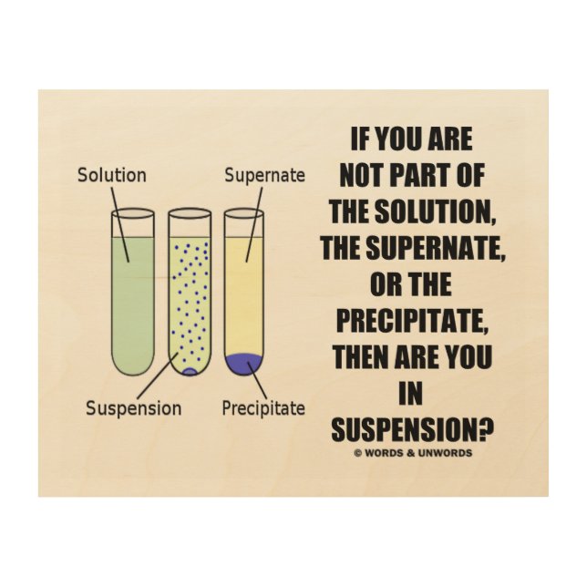If U Are Not Part Solution Supernate Precipitate Wood Wall Decor (Front)