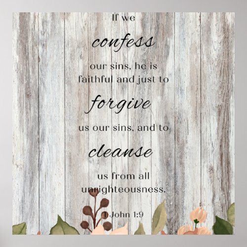 If We Confess Motivational Bible Verse Poster
