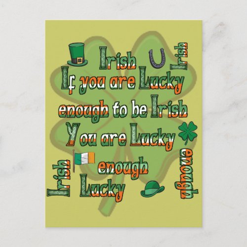 If You Are Lucky Enough to be Irish Postcard