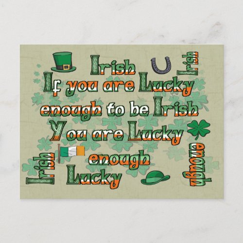 If You Are Lucky Enough to be Irish Postcard