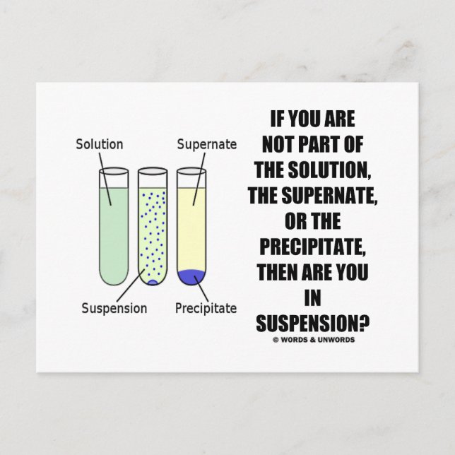 If You Are Not Part Solution Suspension (Humor) Postcard (Front)