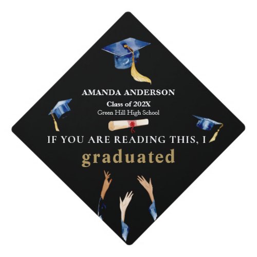 If you are reading this funny hats off tessel graduation cap topper