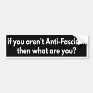 if you aren't Anti-Fascist... then what are you? B Bumper Sticker
