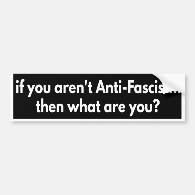 if you aren't Anti-Fascist... then what are you? B Bumper Sticker (Front)