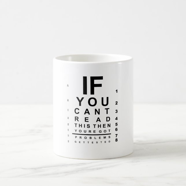 If you can read this eye test chart coffee mug (Center)