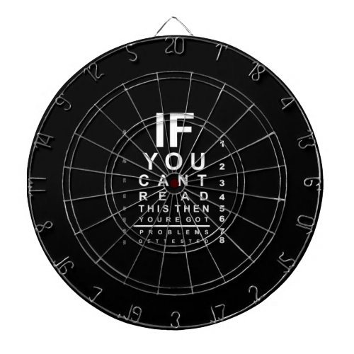 If you can read this eye test chart _ Dark Dart Board