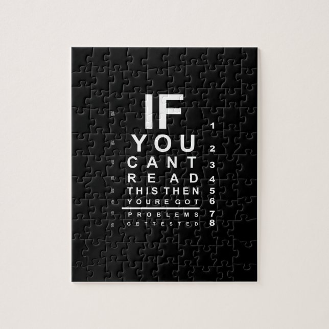 If you can read this eye test chart - Dark Jigsaw Puzzle (Vertical)
