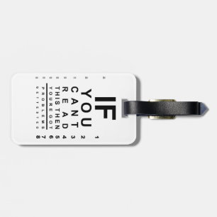 If you can read this eye test chart luggage tag