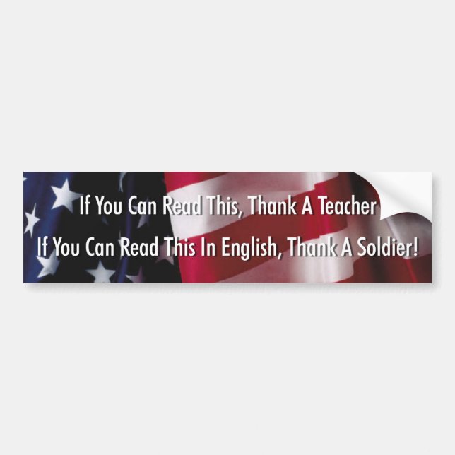 If You Can Read This Thank A Teacher Bumper Sticker (Front)