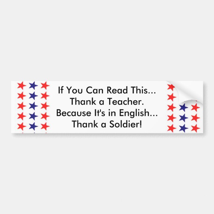 If you can read this thank a teacher bumper sticker zazzle