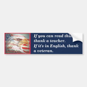 Thank A Veteran Bumper Sticker Decal