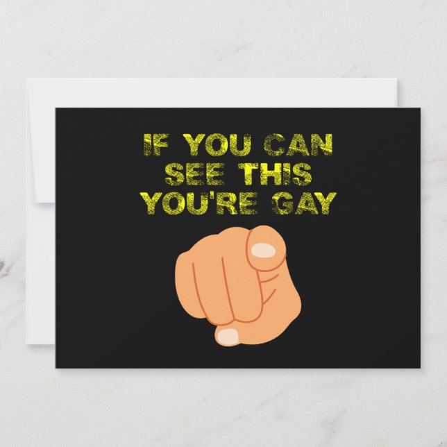 If You Can See This You're Gay Funny LGBTQ Invitation (Front)