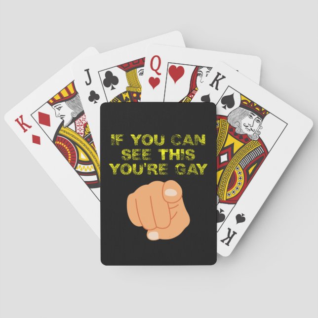 If You Can See This You're Gay Funny LGBTQ Poker Cards (Back)