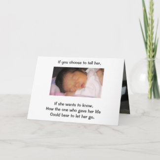 If you choose to tell her, If she wants to know Card