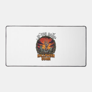 If You Dare Halloween Scare Zombie Hand Tombstone_ Desk Mat