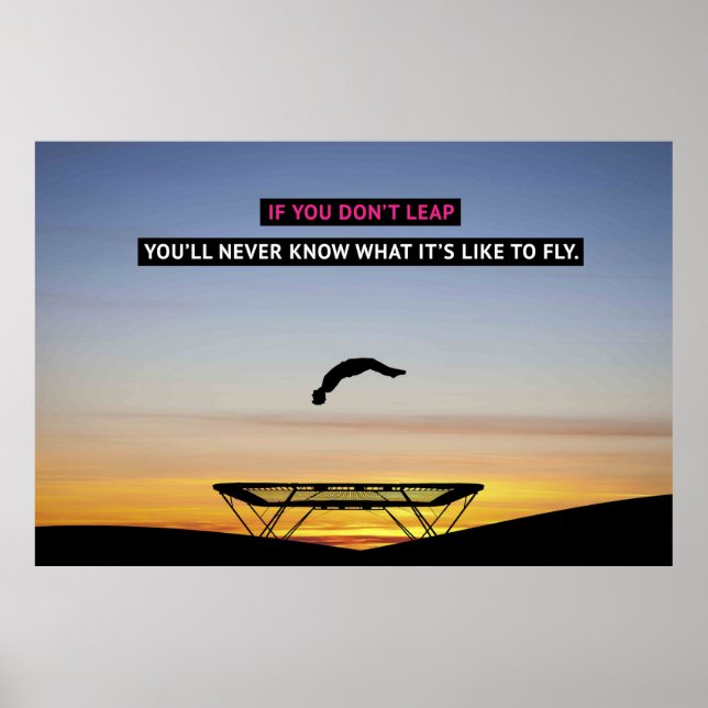 If You Don't Leap - Gymnastics Motivational Poster (Front)