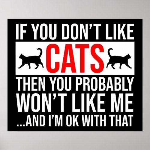 If You Dont Like Cats Then You Wont Like Me Poster