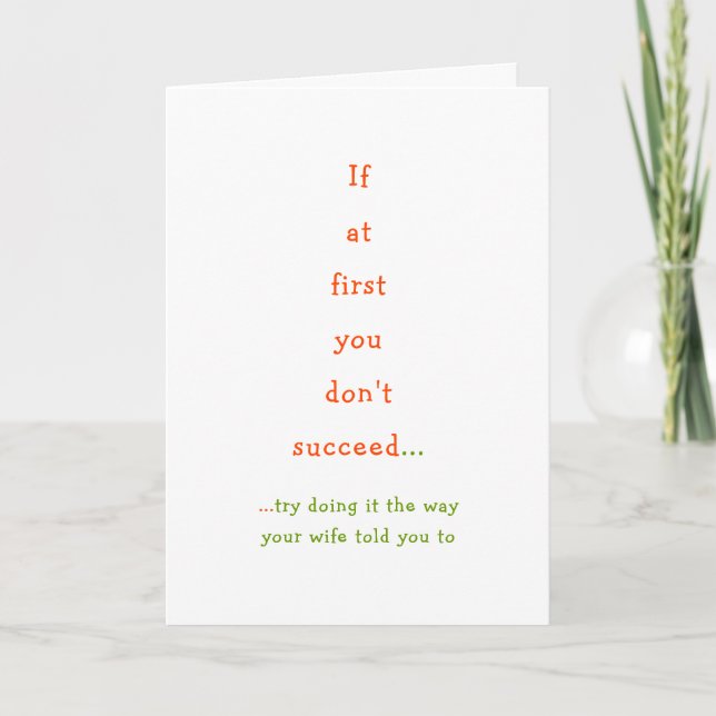 If You Dont Succeed Funny Husband Wife Anniversary Holiday Card (Front)