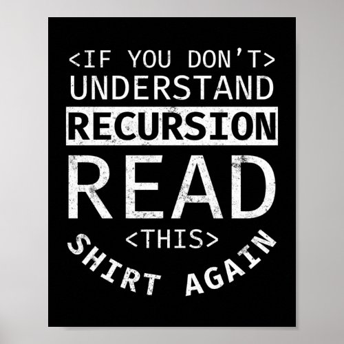 If You Dont Understand Recursion Programmer Coding Poster