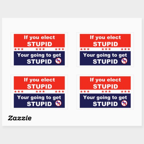 If you elect stupid you are going to get stupid rectangular sticker