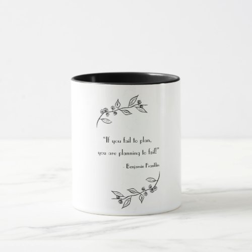 If you fail to plan inspirational quote mug