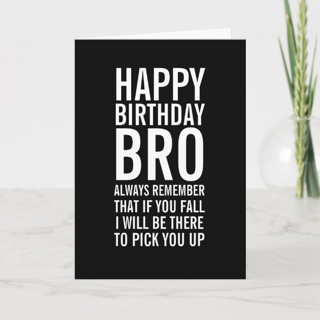 If You Fall Bro Funny Happy Birthday Card (Front)