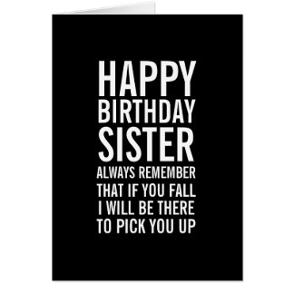 If You Fall Sister Funny Happy Birthday Card
