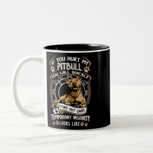 If You Hurt My Pitbull You Will Quickly Dog Pit Bu Two_Tone Coffee Mug