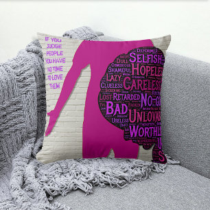 If you judge people, inspirational quote throw pil pillow