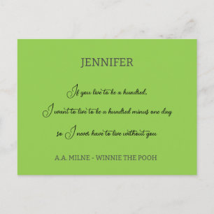 If you live to be 100 inspired quote personalized postcard