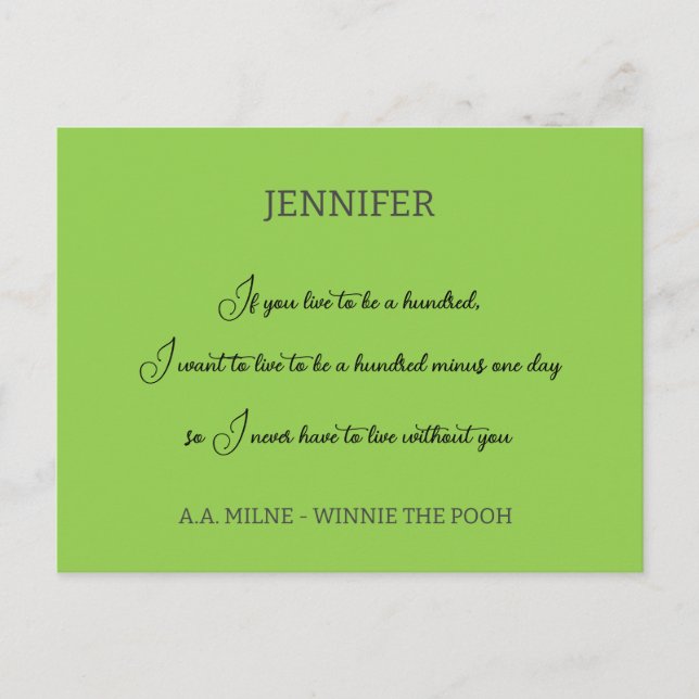 If you live to be 100 inspired quote personalized postcard (Front)