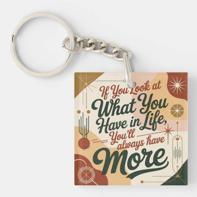 If You Look At What You Have In Life Keychain (Front)
