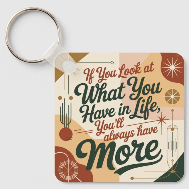 If You Look At What You Have In Life Keychain (Front)