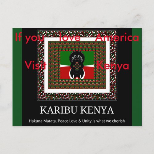 If You Love America Visit Kenya Postcard