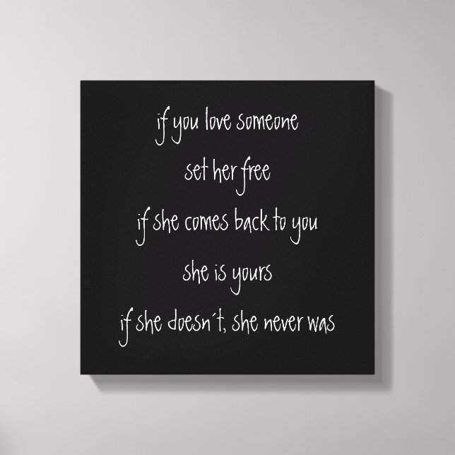 if you love her, quote canvas print (Front)