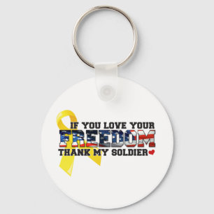 If you love your Freedom thank my Soldier Keychain