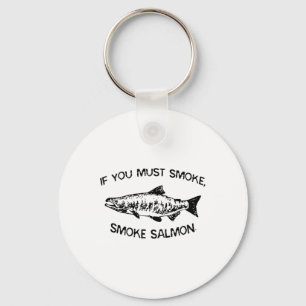 If You Must Smoke Bbq  Keychain