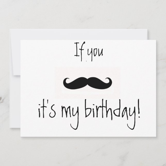 if you mustache birthday invitation (Front)