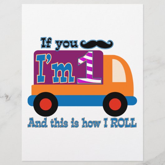 If you mustache I'm one and this is how I Roll (Front)