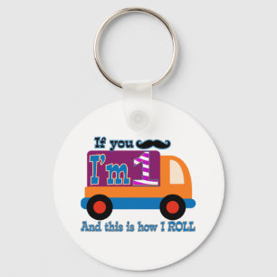 If you mustache I'm one and this is how I Roll Keychain