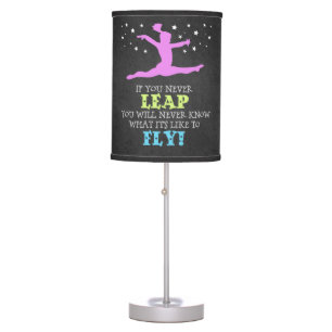 If you Never leap - Inspirational Gymnastics Quote Table Lamp
