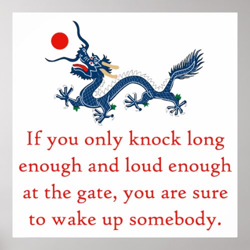 If You Only Knock Long Enough _ Perseverance Quote Poster