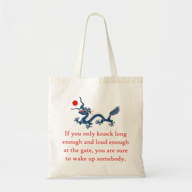 If You Only Knock Long Enough - Perseverance Quote Tote Bag (Front)