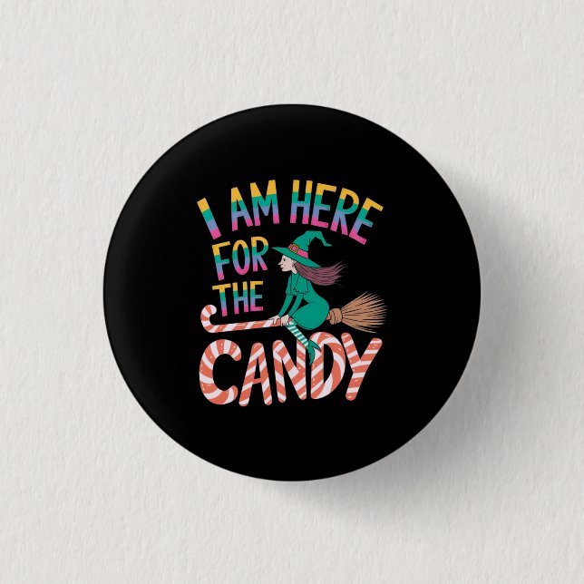  If You Read This She Fell Off Funny Halloween Button (Front)