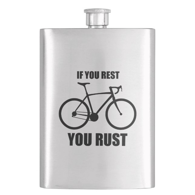 If You Rest You Rust Cycling Flask (Front)