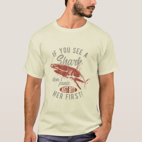 If You See A Shark Vintage Surf Design T_Shirt