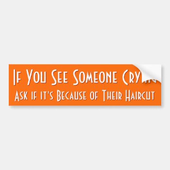 If You See Someone Crying | Funny Bumper Sticker by iSmiledYou at Zazzle
