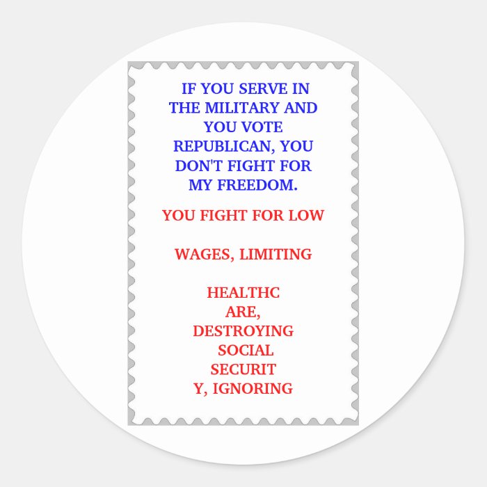 If you serve in the military Almost a stamp. Round Sticker